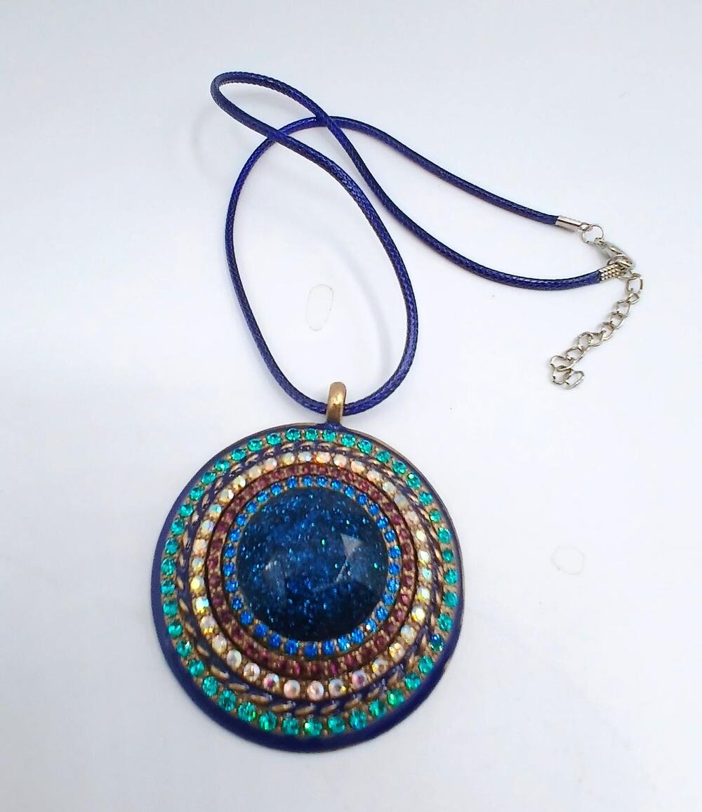 Vintage Chico's Blue Shimmer Pendant Necklace